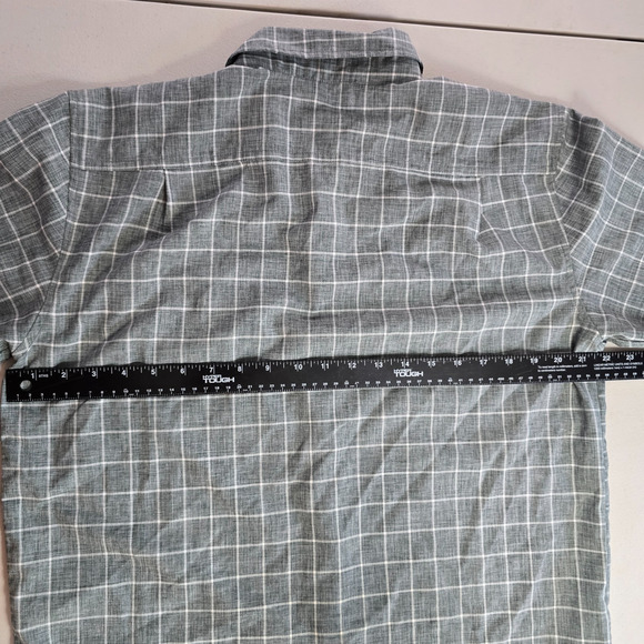 Orivs Classic Collection Button Down Shirt Men's M Gray Plaid Short Sleeve - Picture 10 of 16
